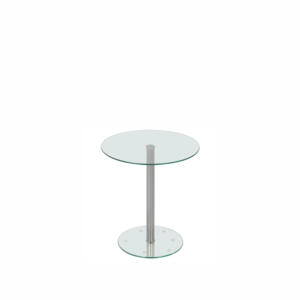 Mesa lateral com tampo de vidro