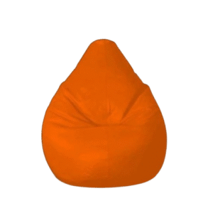 Puff  em corino modelo pera na cor laranja para locação