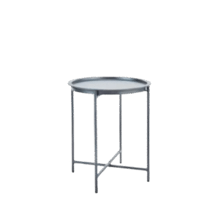 Mesa de apoio modelo Chrome com bandeja em metal para locação