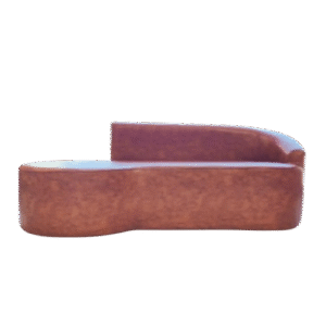 Sofá orgânico Firenze em corino uísque para locação