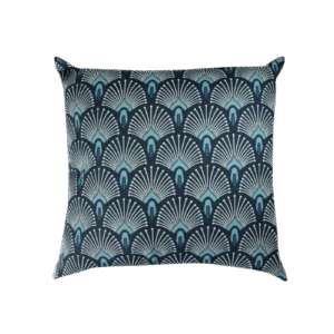 Almofada azul marinho estampada quadrada para locação