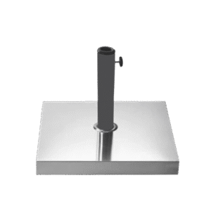 Base ombrelone quadrado em inox fosco para locação